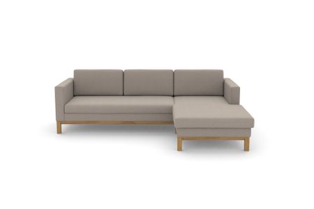 Ecksofa mit Recamiere Delgano in Club Pebble 08