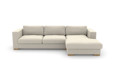 Ecksofa mit Recamiere Laguna in Facet Natural 1