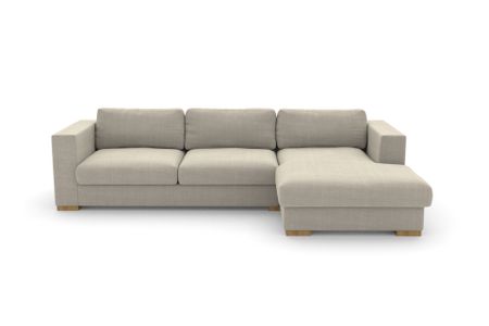 Ecksofa mit Recamiere Laguna in Kiss Natural 01