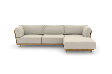 Ecksofa mit Recamiere Vitoria in Kiss Ecru 102