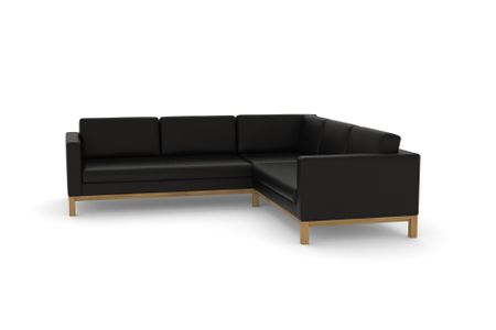 Ecksofa Delgano in Milano 111 Black (Leder)