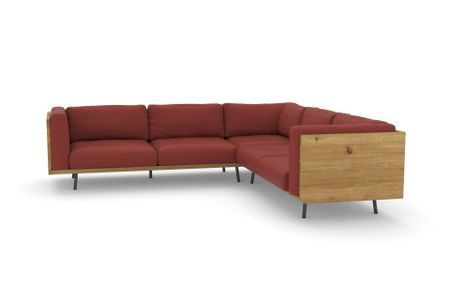 Ecksofa Viana in Borys Brick 34 (Kunstleder)