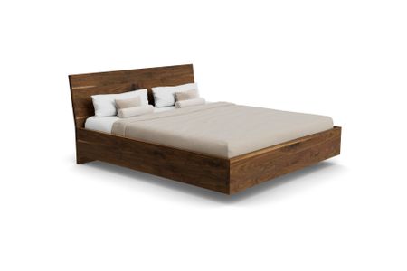 Bett Lago aus amerikanischer Nussbaum Massivholz