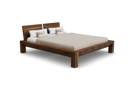 Bett Bamaco aus amerikanischer Nussbaum Massivholz