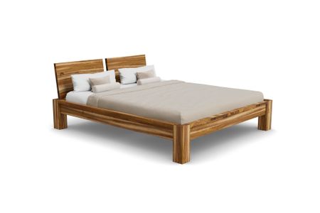 Bett Banto aus europäischer Nussbaum Massivholz