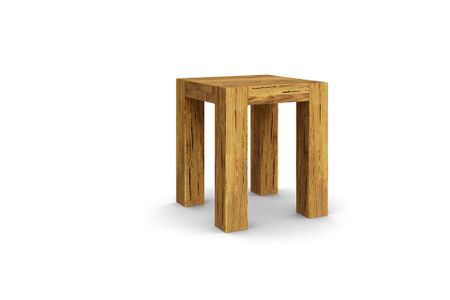 Hocker Bamaco aus Asteiche Massivholz