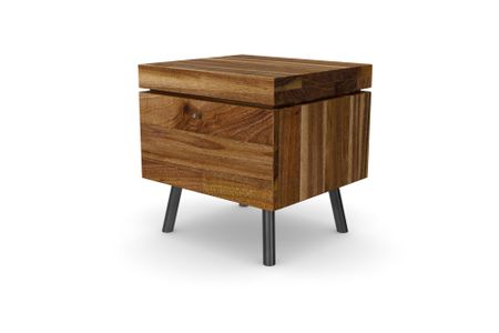 Nachttisch Bago aus europ&auml;ischem Nussbaum Massivholz