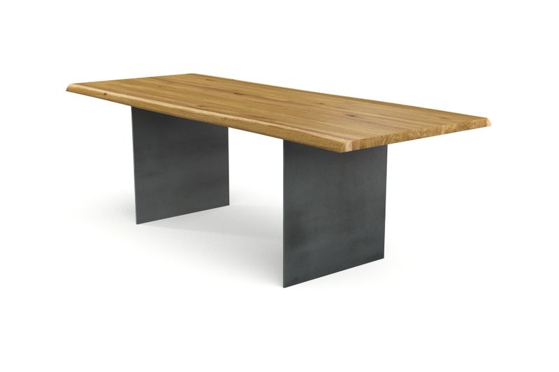 Baumkantentisch ARGENTO aus Eiche, 200 × 100 cm
