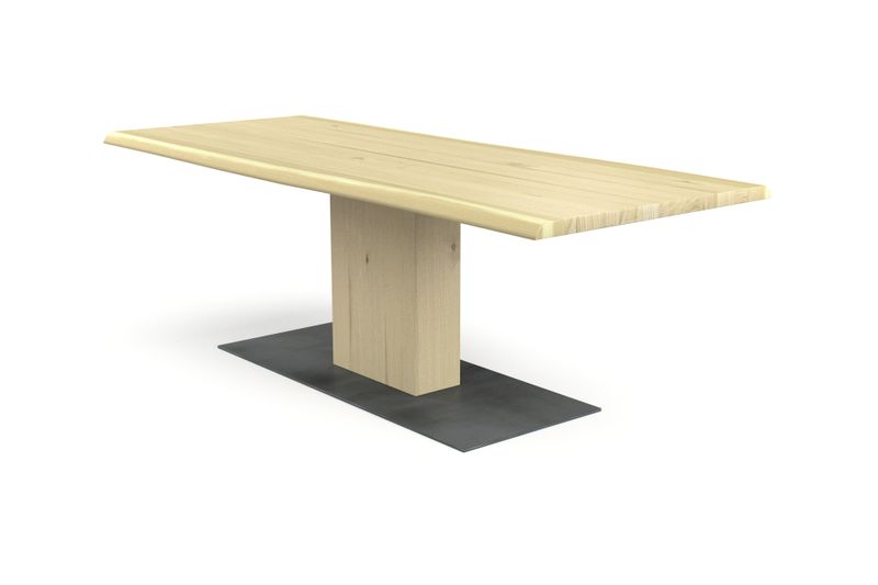Baumkantentisch MILAS in Esche hell, 200 × 100 cm