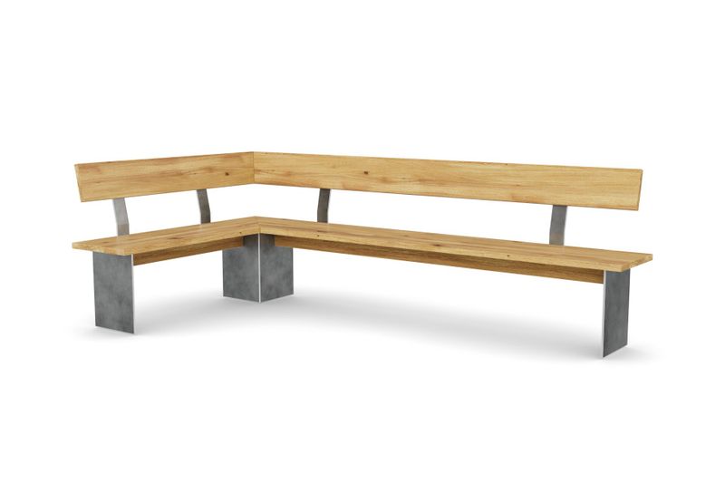 Eckbank ARGENTO mit Lehne aus Eiche, 200 × 160 cm