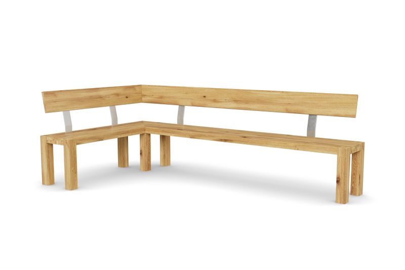 Eckbank mit Lehne Bamaco aus Massivholz Eiche