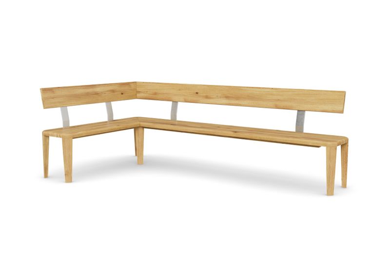 Eckbank mit Lehne Hero aus Massivholz Eiche