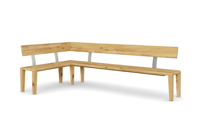 Eckbank mit Lehne Keto aus Massivholz Eiche