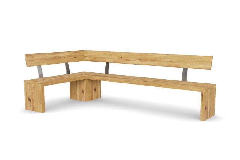 Eckbank MORENO mit Lehne aus Eiche, 200 × 160 cm