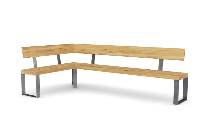 Eckbank STANLEY mit Lehne aus Eiche, 200 × 160 cm
