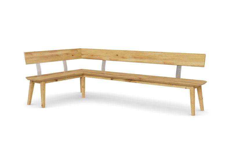 Eckbank TALOS mit Lehne aus Eiche, 150 × 120 cm