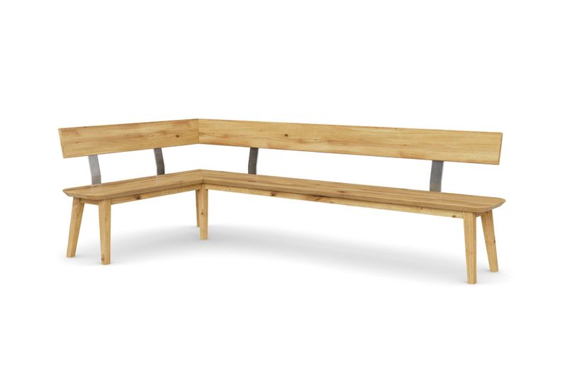 Eckbank TALOS mit Lehne aus Eiche, 200 × 160 cm