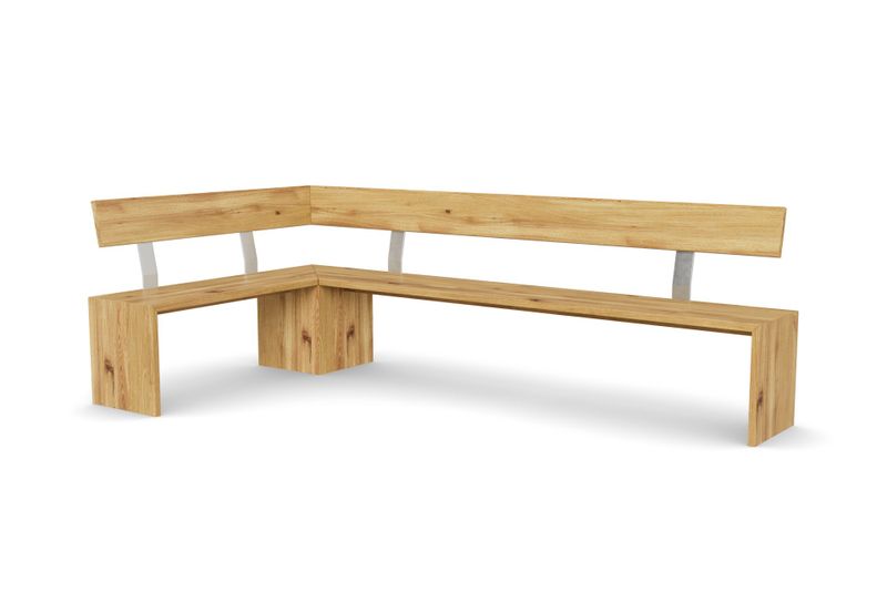 Eckbank WANGEN mit Lehne aus Eiche, 150 × 120 cm
