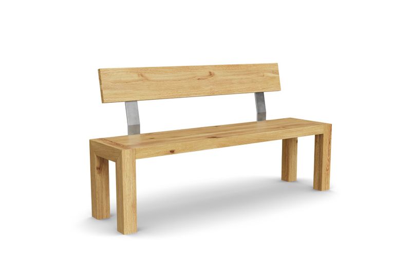 Sitzbank Bana mit Holzlehne aus Eiche