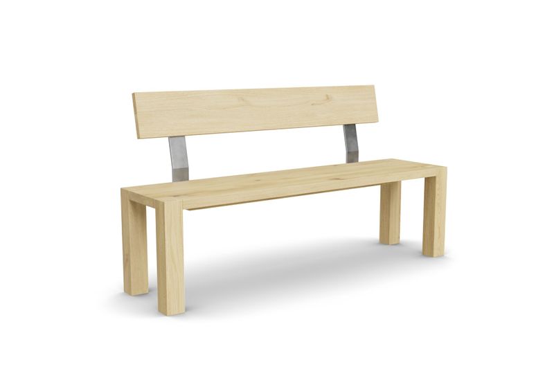 Sitzbank Bos mit Holzlehne aus Eiche hell
