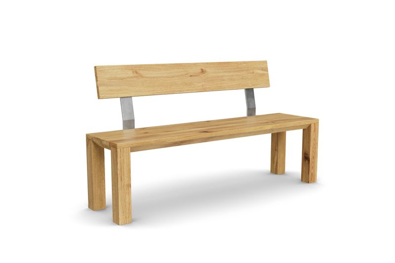 Sitzbank Camos mit Holzlehne aus Eiche