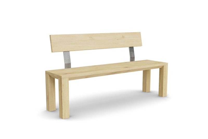 Sitzbank Camos mit Holzlehne aus Eiche hell