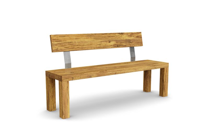 Sitzbank Caracas mit Holzlehne aus Wildeiche (Asteiche)