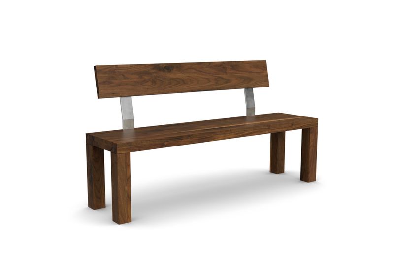 Sitzbank Caracas mit Holzlehne aus am. Nussbaum