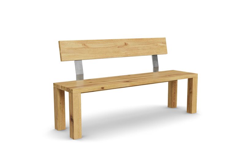Sitzbank COS mit Holzlehne aus Eiche, 180 cm