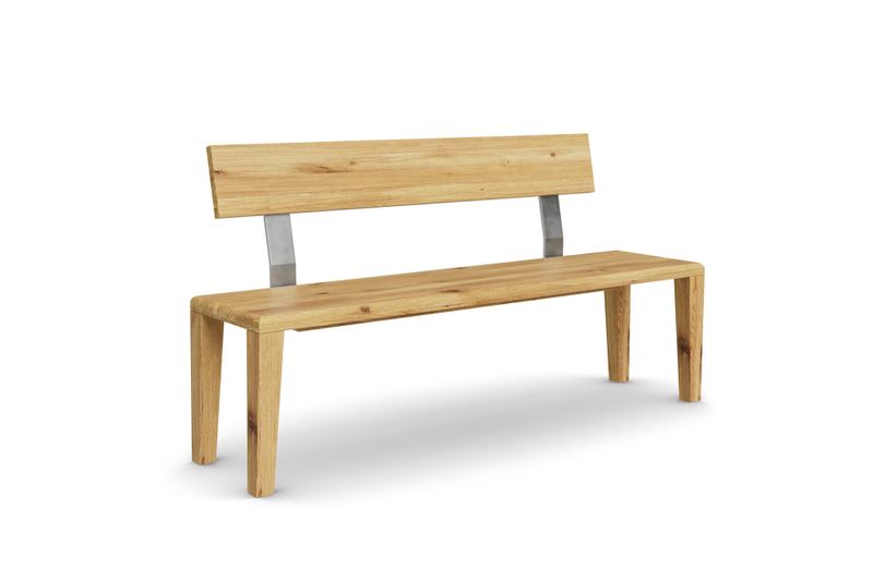 Sitzbank KETO mit Holzlehne aus Eiche, 180 cm