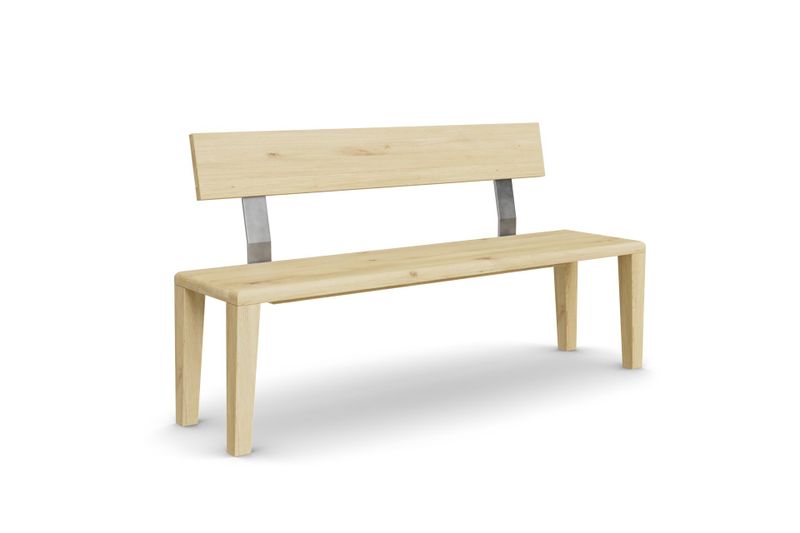 Sitzbank Keto mit Holzlehne aus Eiche hell