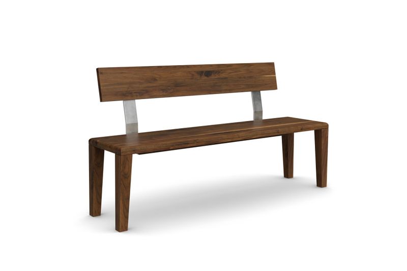 Sitzbank Keto mit Holzlehne aus am. Nussbaum