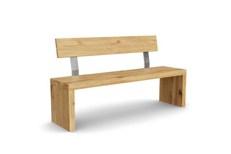 Sitzbank MORENO mit Holzlehne aus Eiche, 180 cm