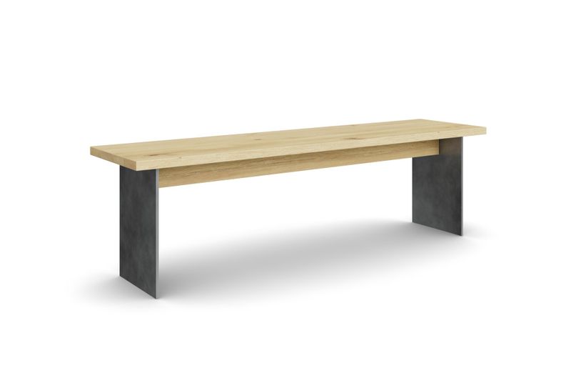 Sitzbank ARGENTO ohne Lehne aus Eiche hell, 160 cm