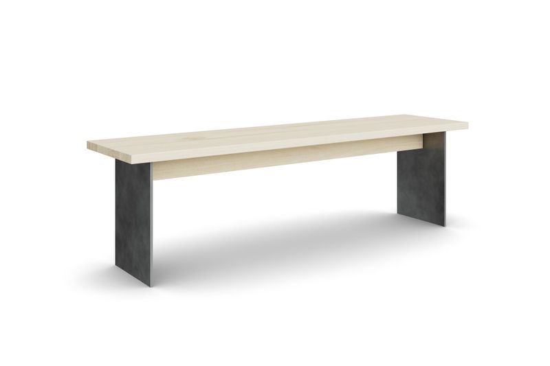 Sitzbank ARGENTO ohne Lehne aus Esche hell, 160 cm