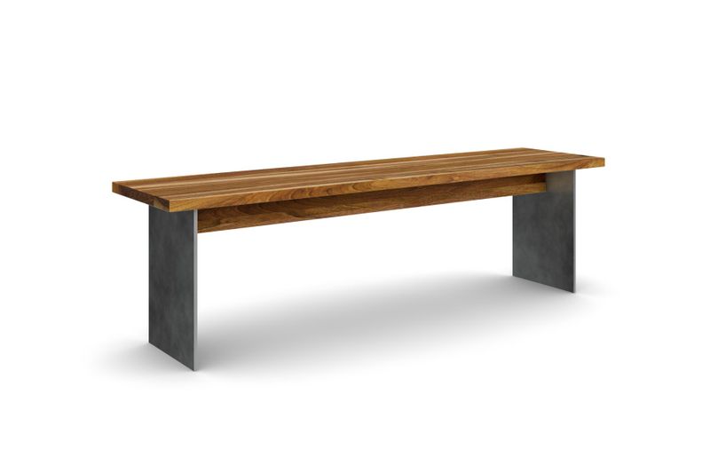 Sitzbank ARGENTO ohne Lehne aus europäischem Nussbaum, 160 cm