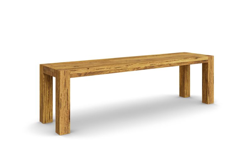 Sitzbank BAMACO ohne Lehne aus Wildeiche (Asteiche), 160 cm
