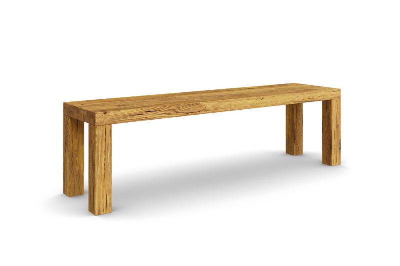 Sitzbank CARACAS ohne Lehne aus Wildeiche (Asteiche), 160 cm