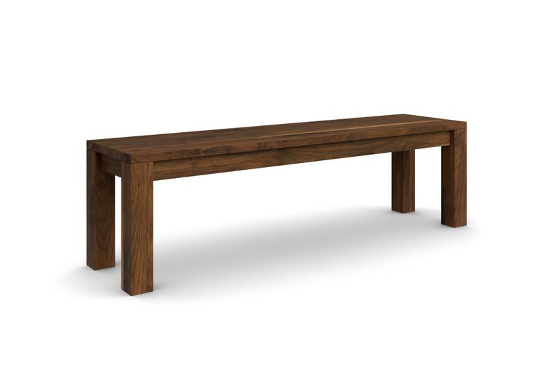 Sitzbank CAYA ohne Lehne aus amerikanischem Nussbaum, 160 cm