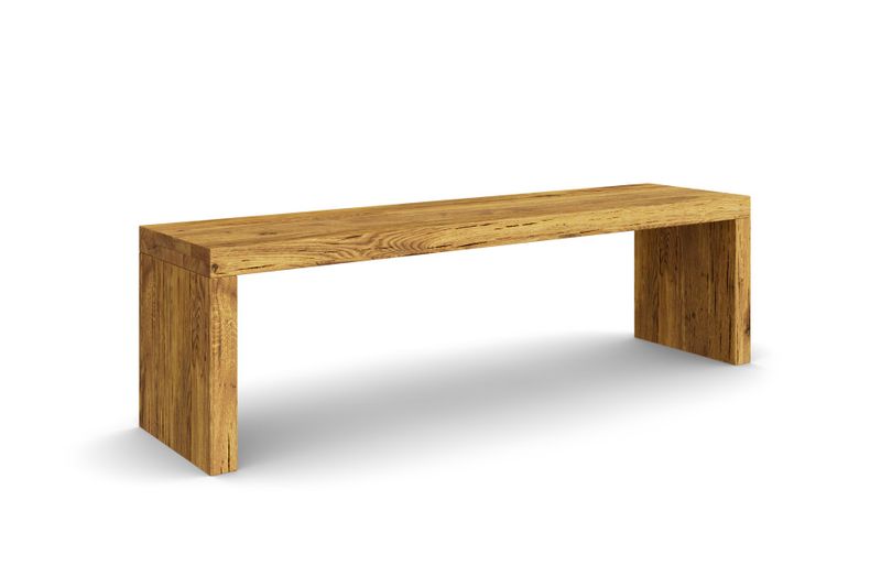Sitzbank MORENO ohne Lehne aus Wildeiche (Asteiche), 160 cm