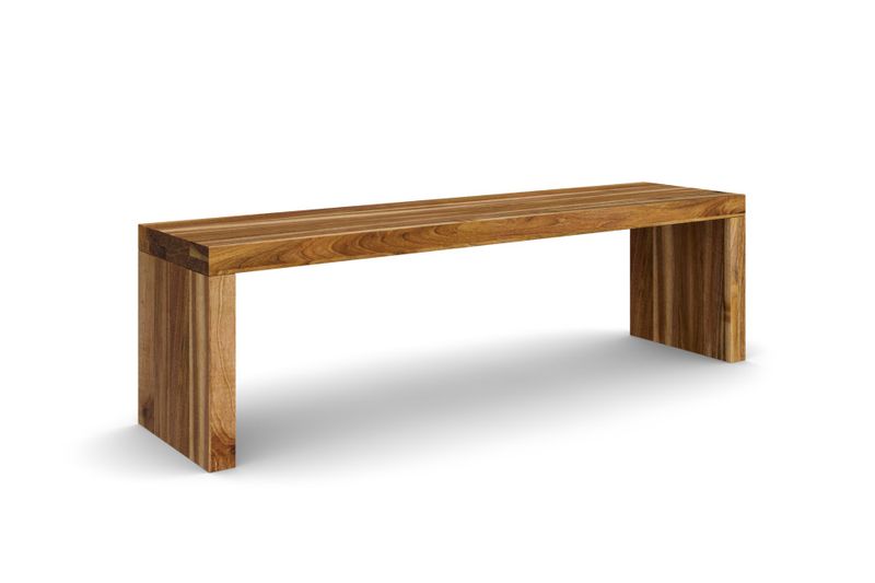 Sitzbank MORENO ohne Lehne aus europäischem Nussbaum, 160 cm
