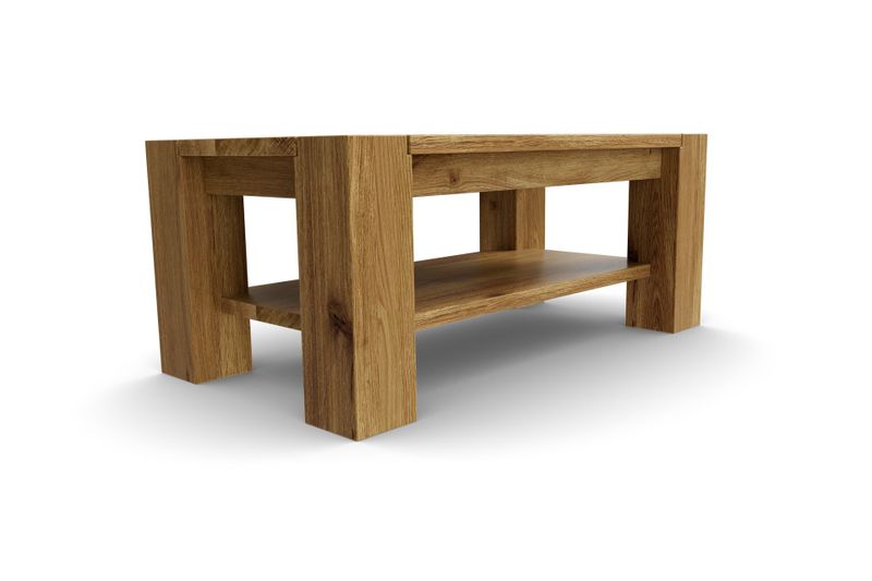 Couchtisch Bantam mit Ablage aus Eiche, 110 × 60 cm