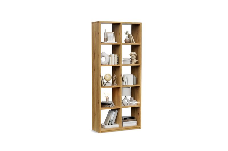 Schuhregal 80 × 120 × 30 cm aus Eiche, ohne Rückwand