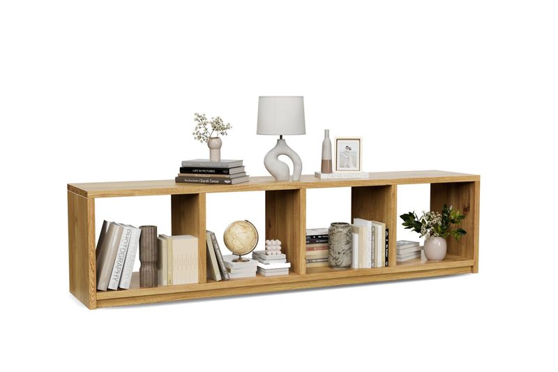 Schuhregal 120 × 40 × 30 cm aus Eiche, ohne Rückwand