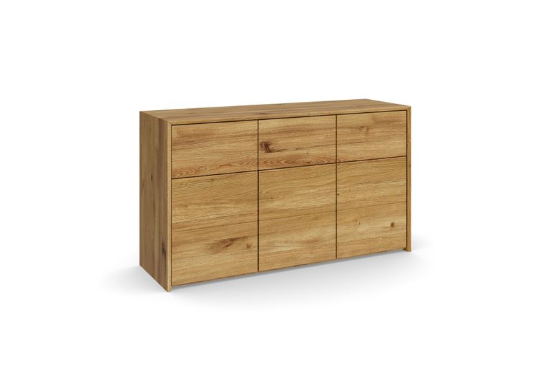 Schmales Sideboard PERO aus Eiche, 100 cm breit, 35 cm tief