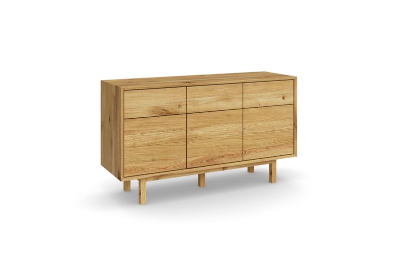 Schmales Sideboard QUINTO aus Eiche, 100 cm breit, 35 cm tief