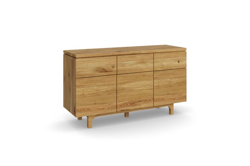 Schmales Sideboard SHAYAN aus Eiche, 100 cm breit, 35 cm tief
