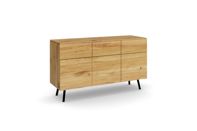 Schmales Sideboard VIANA aus Eiche, 100 cm breit, 35 cm tief